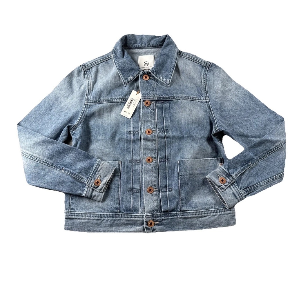 AG Adriano Goldschmied Denim Trucker Jacket Womens XS Blue‎ Button Up Casual NWT